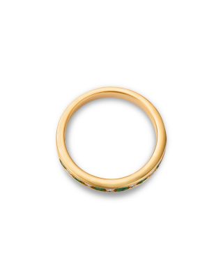 Gemstone & Diamond Channel Set Ring in 14K Yellow Gold