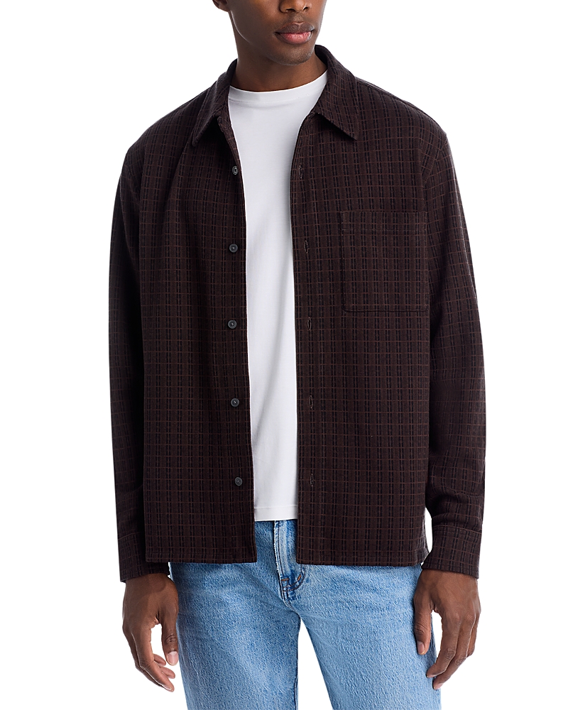 Madewell Houndstooth Long Sleeve Button Down Shirt In Brown