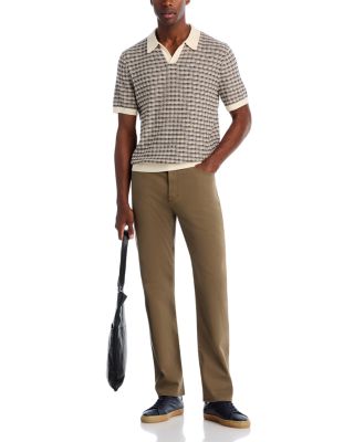 Plaid Johnny Collar Sweater Polo