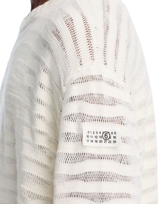 Sheer Striped Crewneck Sweater