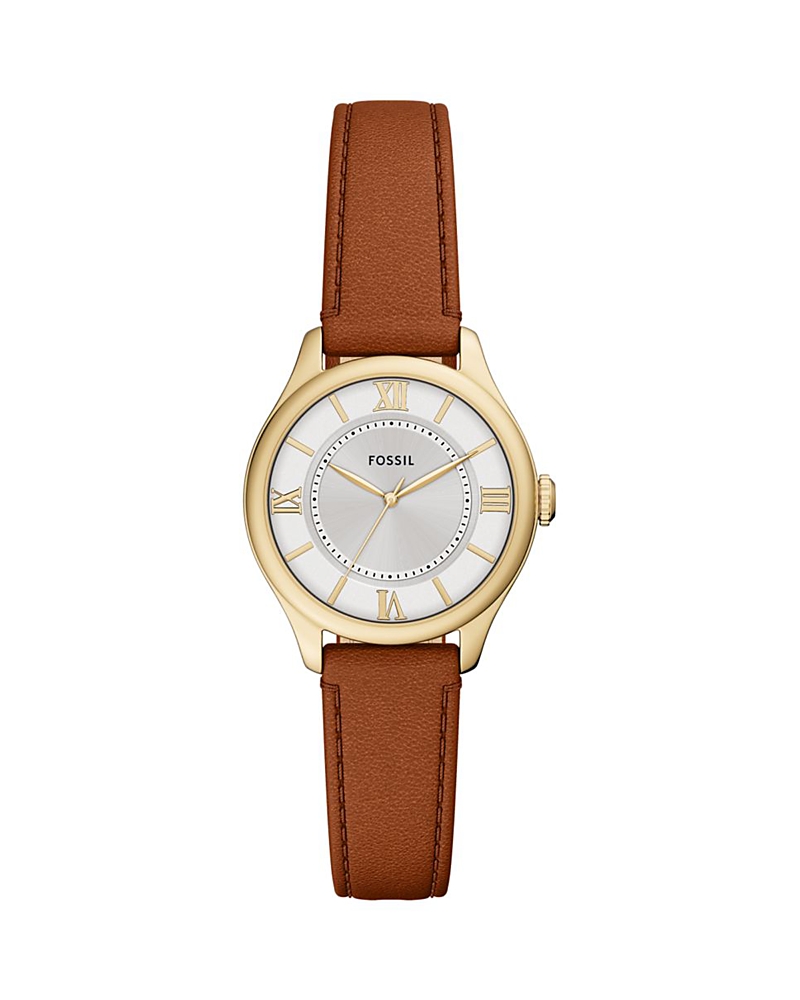Fossil Women's Eevie Three-hand Date, Gold-tone Stainless Steel Watch In Brown