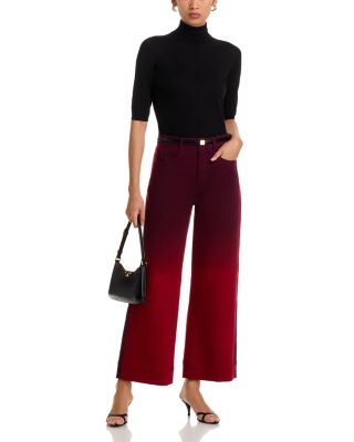 Betsy Degrad&amp;eacute; High Rise Wide Leg Jeans in Rosewood/Pickled Beet