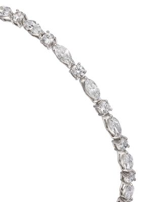 Certified Lab Grown Diamond Marquis &amp; Round Tennis Bracelet in 14K White Gold, 5.0 tcw