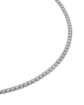 Certified Lab Grown Diamond Tennis Necklace in 14K White Gold, 5.0 tcw