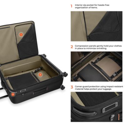 ZDX Large Expandable Spinner Checked Bag