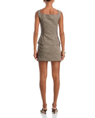 Houndstooth Square Neck Top