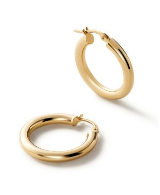  Gold Classic Chunky Hoop Medium Earrings