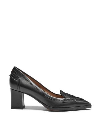 Women&#39;s Leather Mid-Heel Pumps