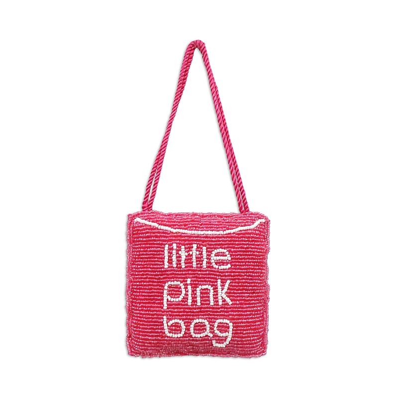 Sudha Pennathur Little Pink Bag Beaded Ornament