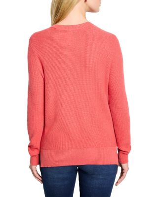 Waffle Stitch V Neck Sweater