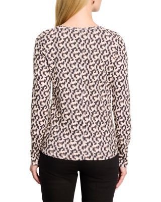 Long Sleeve Printed Boat Neck Tee