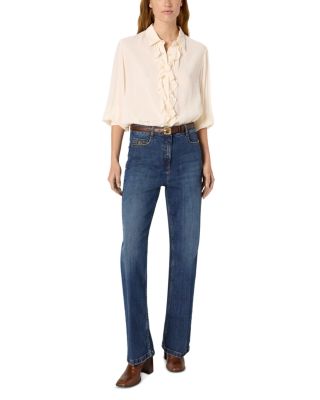 Corine High Rise Slim Flare Leg Jeans in Blue