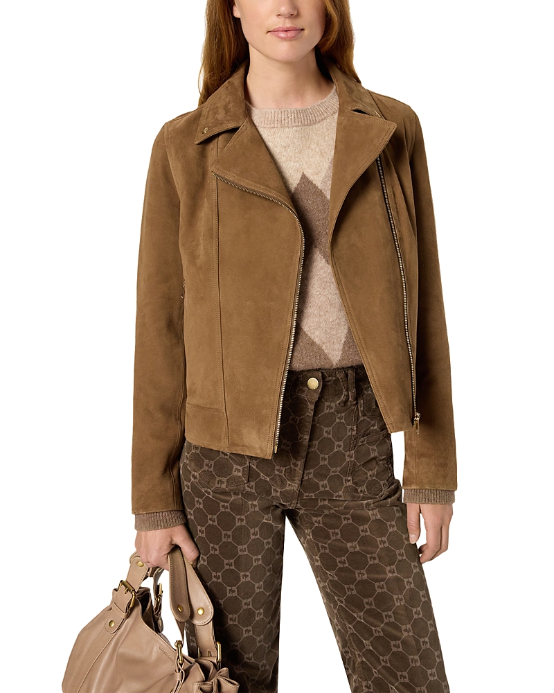 Gerard Darel Nelly Suede Jacket In Brown