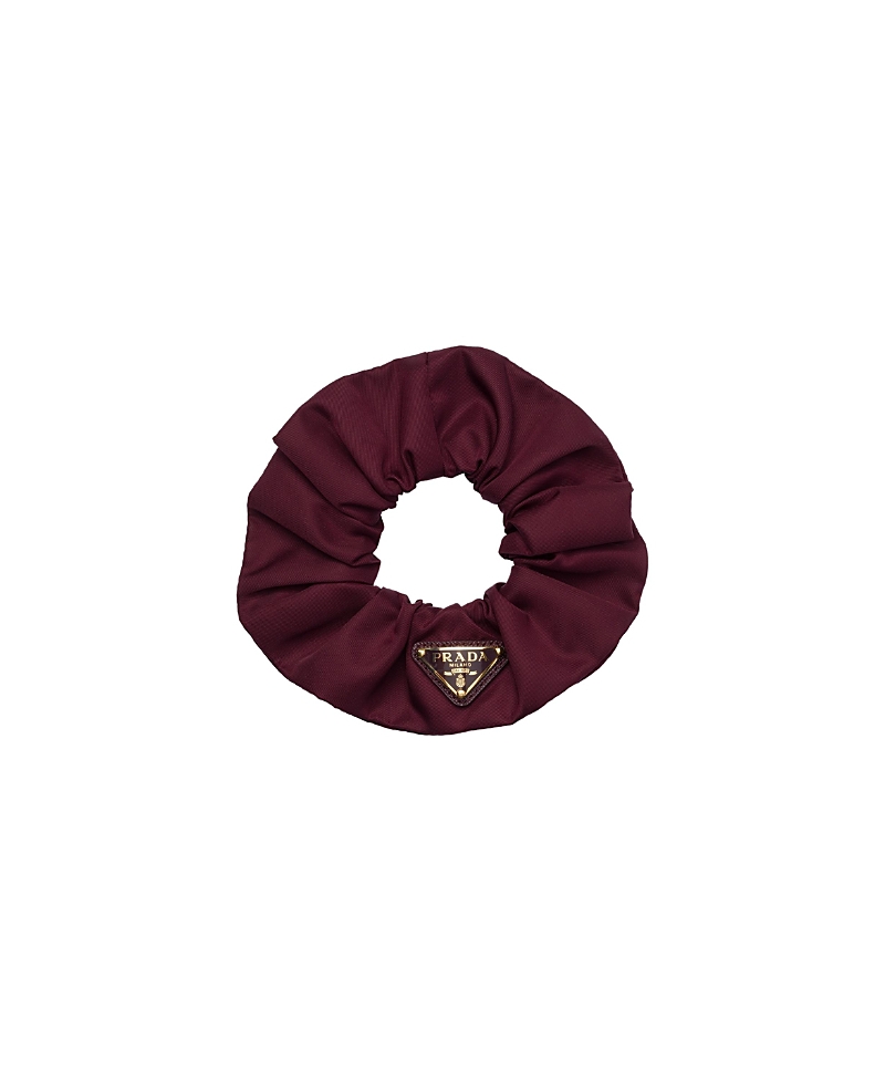 Prada Triangle-logo Scrunchie In Burgundy
