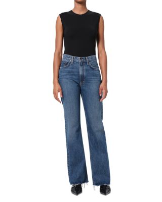 Leena High Rise Baby Flare Jeans in Placebo