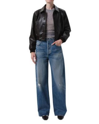 Lola Leather Bomber Jacket