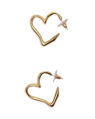 Gold Plated Heart Hoop Earrings