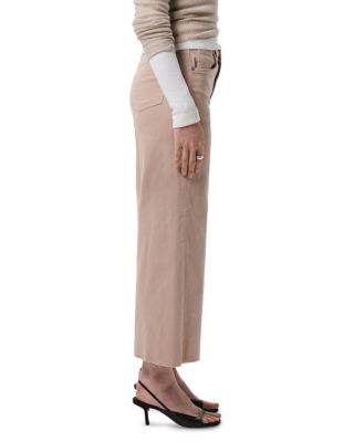 Lyra Wide Leg Cropped Jeans in Pale Stone