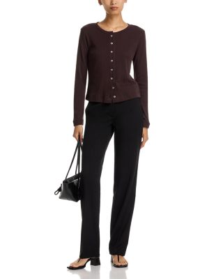 Pointelle Crewneck Cardigan