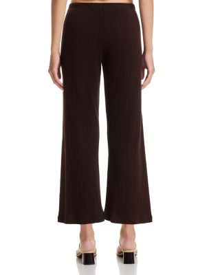 Pointelle Cropped Wide Leg Pants
