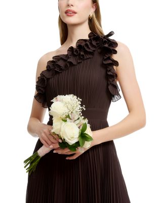Vida Asymmetric Pleated Gown