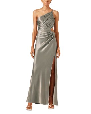 La Lune Asymmetric Gathered Maxi Dress