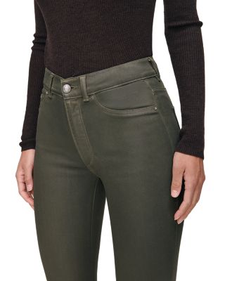 Bridget Boot High Rise Instasculpt™ Coated Crop Jeans	in Moss Coated