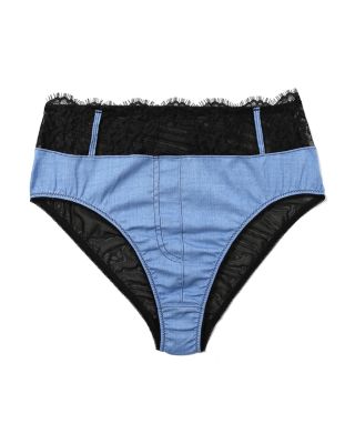 x Lexi Wood Katrina Denim & Lace High Waist Panty