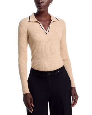 Long Sleeve Collar Rib Pullover Sweater