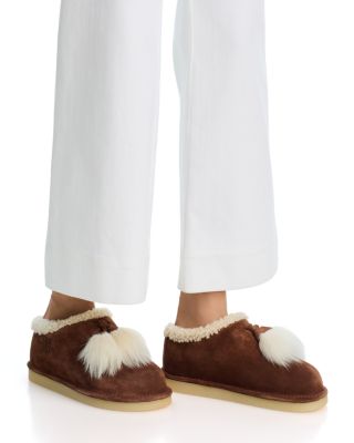 Women's Shearling Tassel Slippers