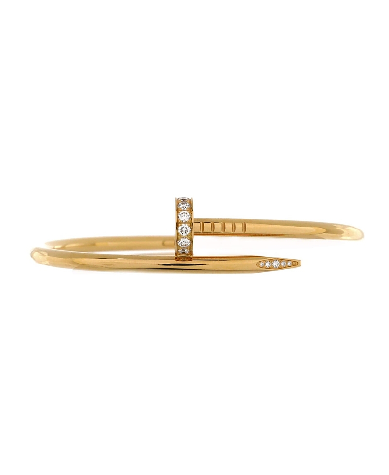 Pre-owned Pre-owned Cartier Cartier Classic Juste Un Clou Bracelet 18k Gold With Diamonds