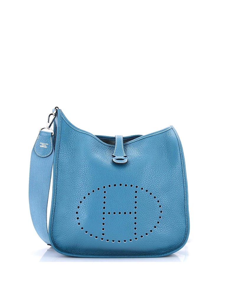 Pre-owned Pre-owned Hermes Hermes Pm Evelyne Bag Gen Iii Clemence In Blue
