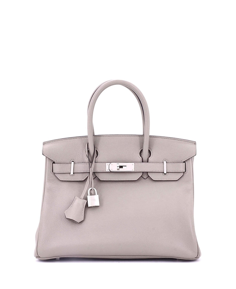 Pre-owned Pre-owned Hermes Hermes Birkin 30 Handbag Grey Novillo With Palladium Hardware In Gray