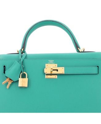Kelly 28 Handbag Green Epsom with Gold Hardware