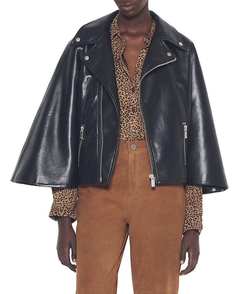 As by Df Faith Recycled Leather Moto Cape