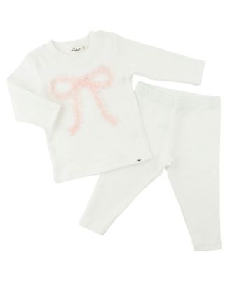 Girls' Ruffle Bow Fleck Tulle Applique Two Piece Set - Baby