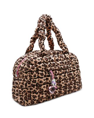 Leopard Print Scrunch Duffle With Charm