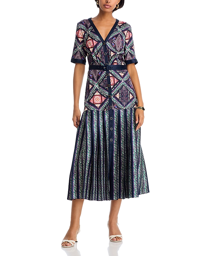 Saloni Leah Shirt Dress In Multi