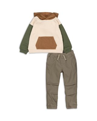 Boys' Color Blocked Hoodie & Stretch Twill Jogger Pants Set - Little Kid