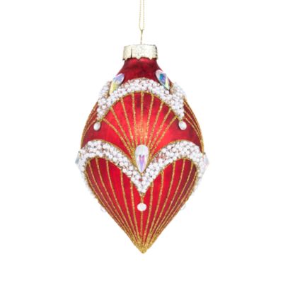 Glass Red Finial Ornament - Exclusive