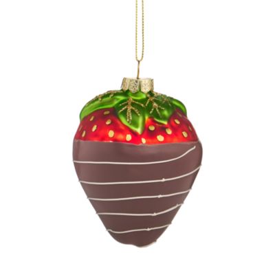 Glass Chocolate Strawberry Ornament - Exclusive