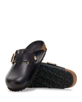 Women's Boston Big Buckle Leather Clogs