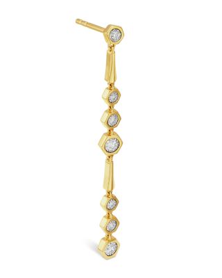 Diamond Linear Drop Earrings in 14K Yellow Gold, 0.20 tcw