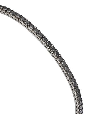 Unisex Black Diamond Bracelet in 14K White Gold, 4.8 tcw