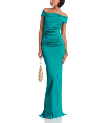 Satin Ruched Gown