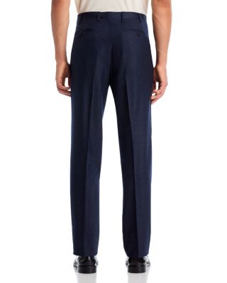 Monza Slim Fit Pleated Wool Flannel Trousers