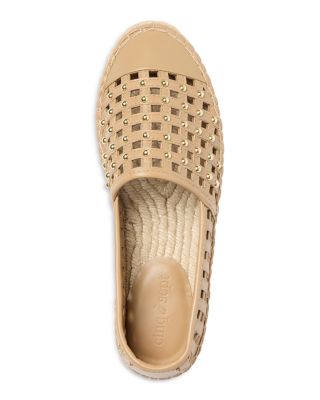 Women's Rochel Leather Cage Studded Espadrille Flats