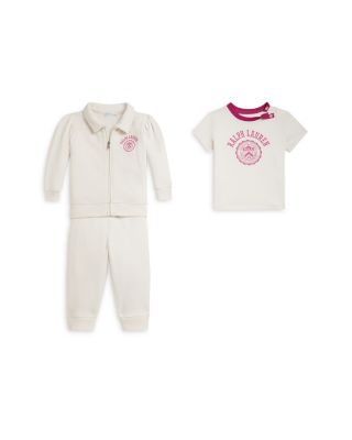 Girls' Logo Crest Tee, Fleece Jacket & Pant Set - Baby