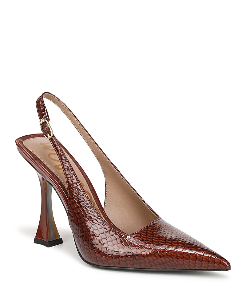 Sam Edelman Odette Slingback Pointed Toe Pump In Brown