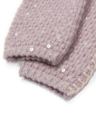 Cashmere Tweeded Sequins Gloves